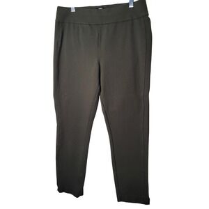 EXPRESS Olive Green High Waisted Stretch Slim‎ Leg Pants Women's Size Lg  Ankle